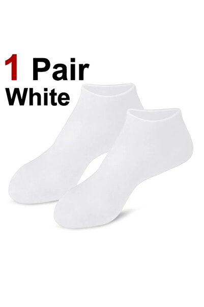 Choice4 WHITE A Pair Moisturizing Silicone Foot Socks for Dry And Cracked Fee...