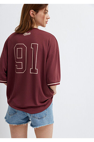 Mavi Atlanta Baskılı Bordo Forma Oversize / Geniş Kesim 1614375-85633