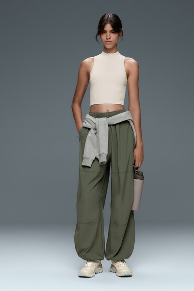 Oysho Seamless fermuarlı fitilli tank top