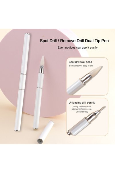 Choice White 1PC 1/5PCS Rhinestone Picker Dual-Ended Wax Pencil with Steel Ti...