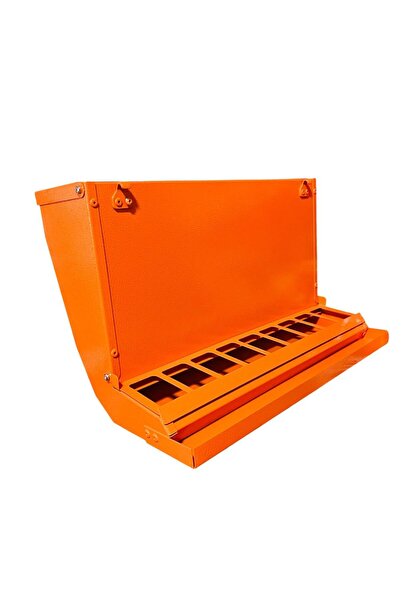 HERA 12kg Feed Capacity - Outside Mountable Orange Chicken Feeder