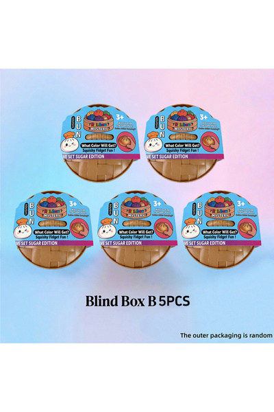 Choice4 Random 5PCS Cute Bubble Blowing Bun Squishy Set Soft Stress Relief Sq...