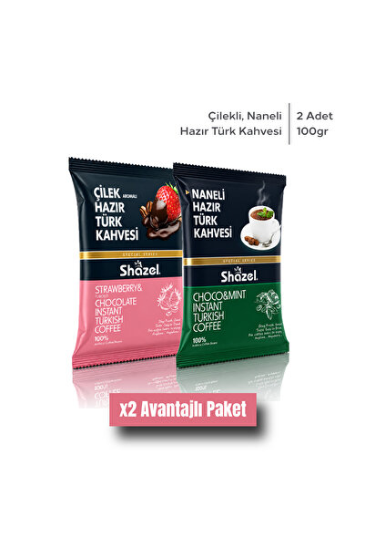 Shazel Instant Turkish Coffee |   Naneli |   Strawberry |   100 Grams |   2 P...