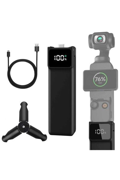 Choice وحدة تحكم بطارية سوداء للشحن السريع 3/4 و DJI Osmo Pocket3/4، مع بطاري...