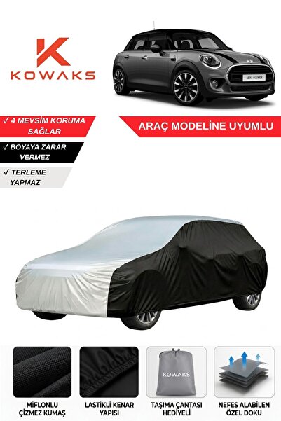 KOWAKS Mini Cooper S Oto Branda, Araba Brandası, Siyah-Gri