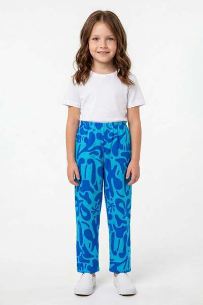 Fulla Moda Patterned Girls' Pants with Elastic Waistband