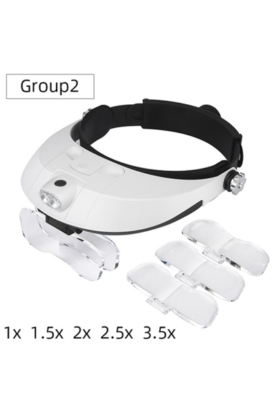 Choice 1X 1.5X 2X 2.5X 3.5X LED Headband Magnifier Professional Magnifying Gl...
