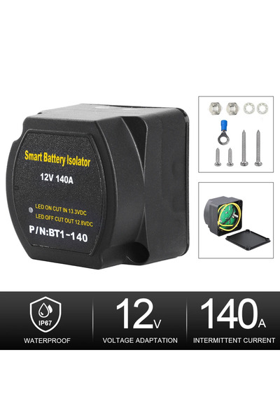 Choice 12v Dual Smart Battery Isolator 12V 140A Relay Voltage Sensitive Prote...