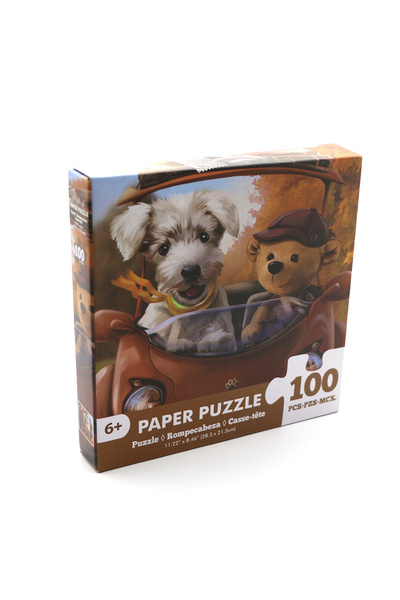 Choice Dog Driving 100 Pieces Jigsaw Puzzle Assembling Picture Cartoon Animal...