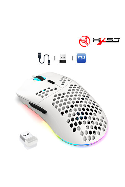 Choice1 فأرة ألعاب لاسلكية T66White HXSJ T66 بثلاثة أوضاع ودقة 10000 نقطة في ...