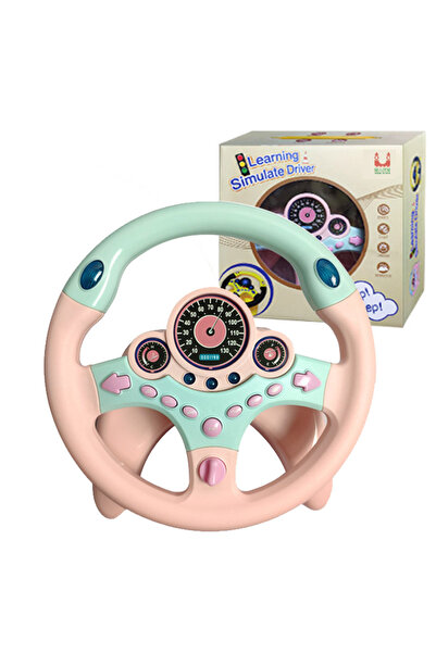 Choice11 2192E-Pink Electric Simulation Steering Wheel Toy With Light And Sou...