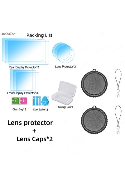 Choice Kit 3 Camera Lens Caps for DJI Osmo Action 6 Anti-scratch Silicone Cam...
