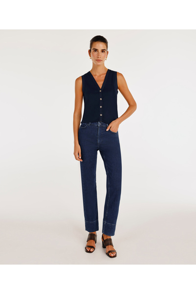 Yargıcı Straight Cut Trousers with Stitching Detail