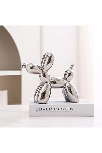 Choice7 11cmX4cmX11cm Silver Nordic Ceramic Balloon Dog Abstract Ornament Cre...