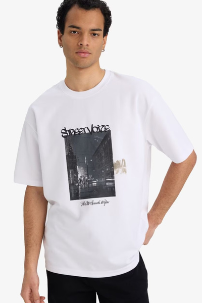 DeFacto Cotton Breathable Boxy Fit T-Shirt F9687Ax26Sp