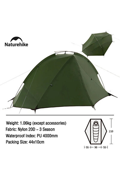 Naturehike 1 Person - Green Tagar Camping Tent Ultralight 4000mm Waterproof C...