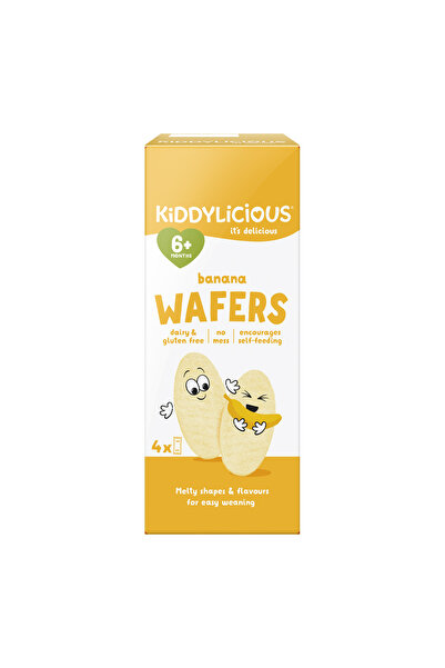 Kiddylicious Banana Wafers Gluten & Dairy Free Kids Snack, Suitable for 6+ Mo...