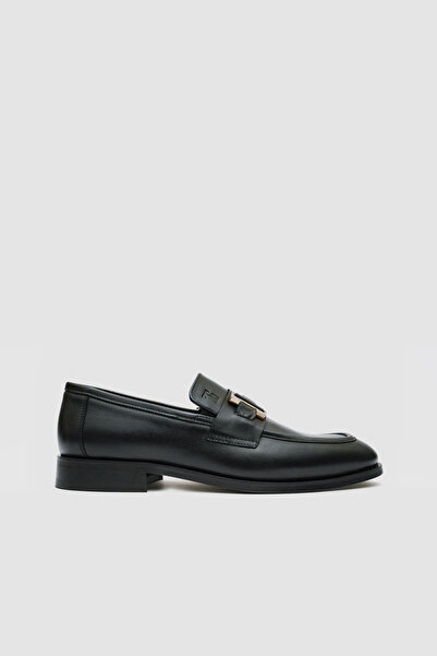 TOGO Siyah Hakiki Deri Erkek Klasik Loafer Ayakkabı [052310]