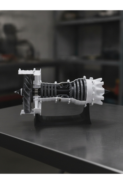1:20 Ölçekte Jet Motoru Modeli - Dekoratif 3D Maket Hediyelik 40cm