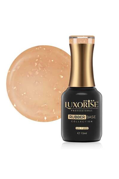 LUXORISE Βάση από καουτσούκ Glamour Collection - Χρυσό Μαντολάτο 15ml