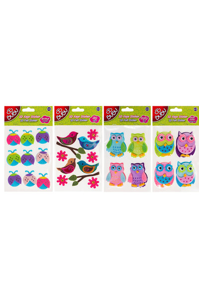 Bubu Bu-Bu Stickers 3D Keçe Büyük Karışık Bubu-Sts008