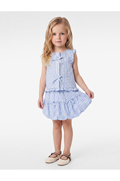 Koton Blue Baby Girl Skirt with Bow Detail 6Smg70008Aw