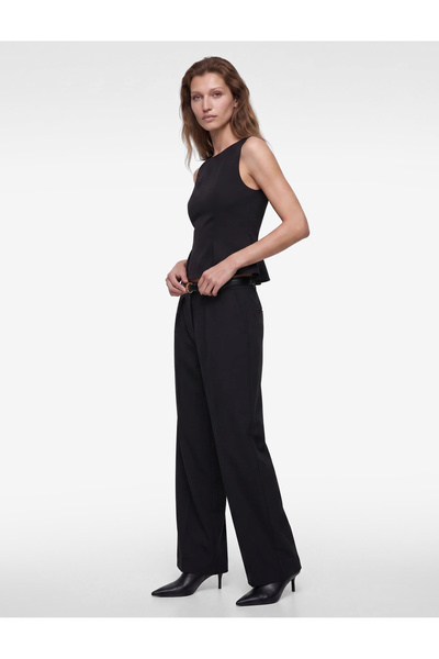 Koton Crew Neck Slim Fit Peplum Blouse
