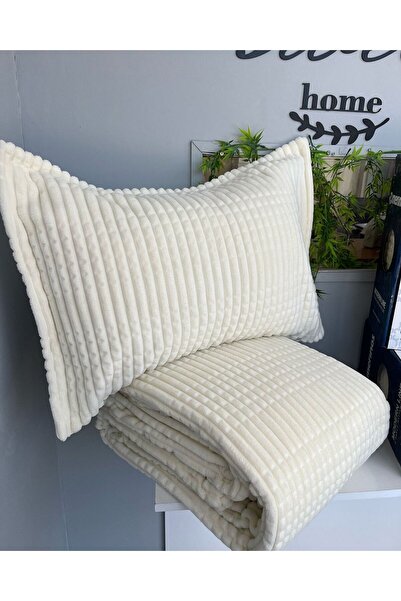 Merinos Modern Line 3 Piece Blanket and Bedspread Set Bone