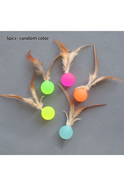 Choice 5pcs- random color Funny Cat Elastic Ball Toy Interactive Balls Pet Su...