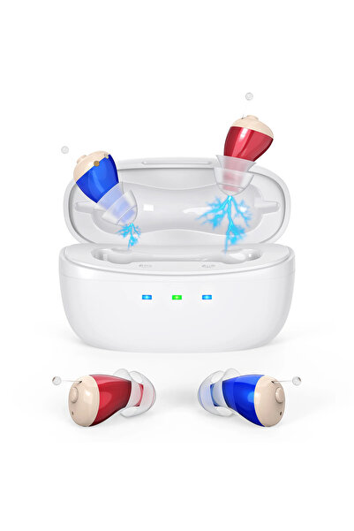 Choice1 Red Blue OTC Hearing Amplifiers Earbuds, Intelligent Noise Reduction ...