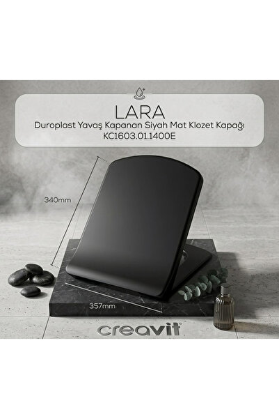 Store Lara Yavaş Kapanan Klozet Kapağı (Mat Siyah) KC1603.01.1400E