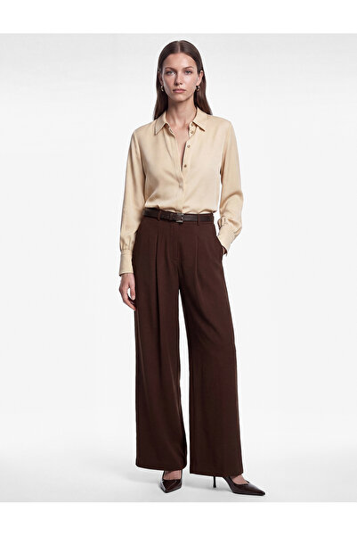 Koton Crepe Fabric Buttoned Classic Collar Long Sleeve Shirt