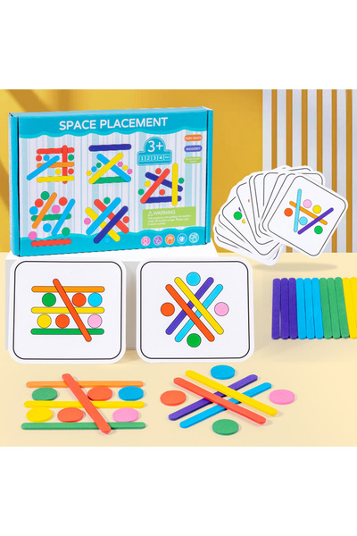 Choice colorful Wooden Rainbow Sticks Puzzle Montessori Toys Color Cognition ...