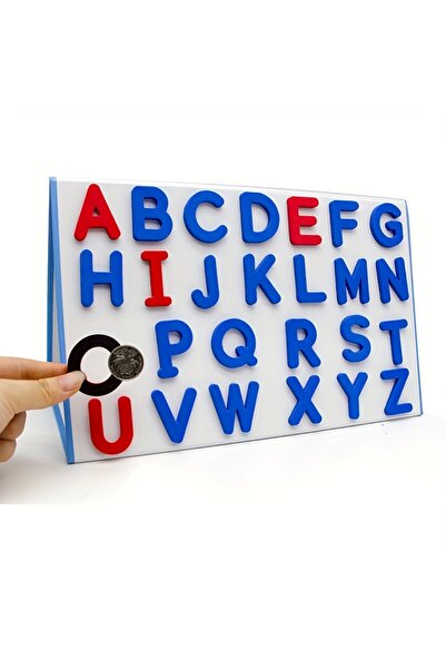 Choice1 ملصقات مغناطيسية للأحرف والأرقام الإنجليزية الكبيرة باللونين الأحمر و...