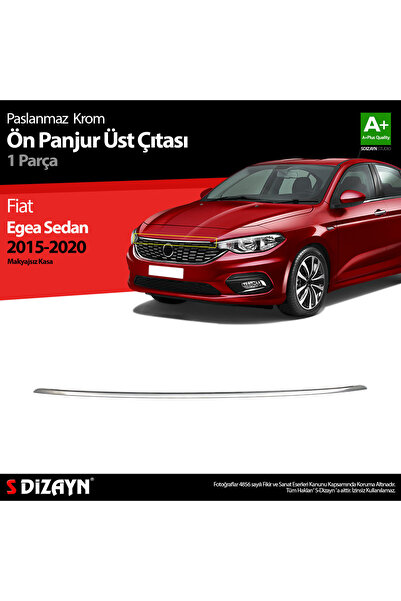 S Dizayn S-Dizayn Fiat Egea Sedan Krom Ön Panjur Üst Çıtası 2015-2020 5822181