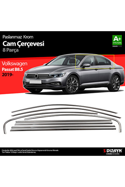 S Dizayn S-Dizayn VW Passat B8.5 Krom Cam Çerçeve 8 Parça 2019-2023 7619070