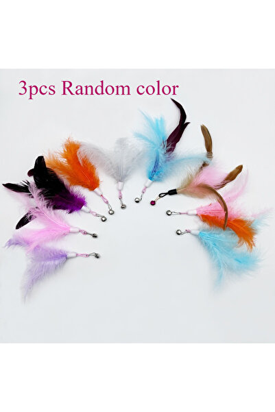 Choice 3pcs Random color 3/5/10pcs Pet Cuddly Stick Feather Bell Replacement ...