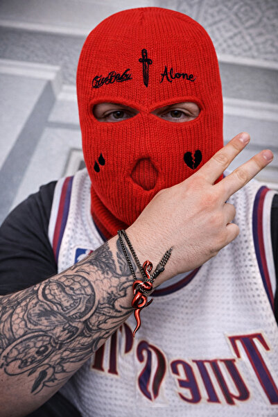 FG KONNİCHİWA Purple Red and Pink Snow Mask (Balaclava) Unisexstreet Style & ...