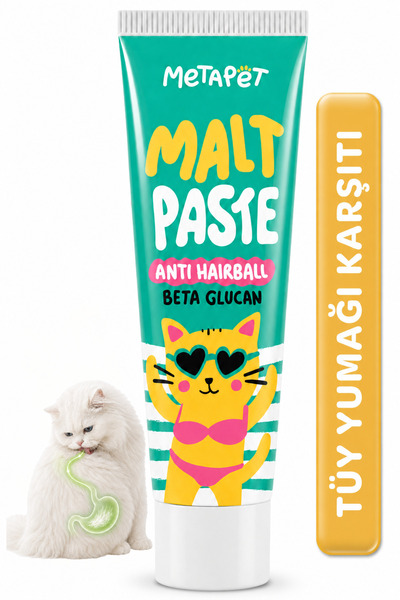 Metapet Tüy Yumağı Önleyici Malt Macunu, Kediler için Anti-Hairball Paste Mal...
