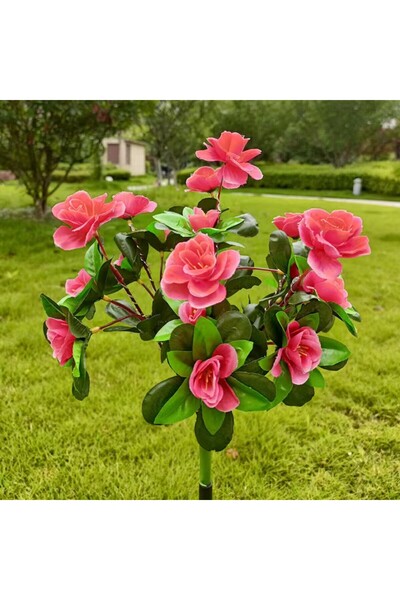 Choice1 1PC Pink 1PC Solar Powered Red Azalea Flower Stake Lights Waterproof ...