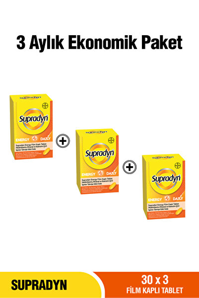 Supradyn 3 Aylık Ekonomik Paket : Daily Energy 30x3 Film Kaplı Tablet