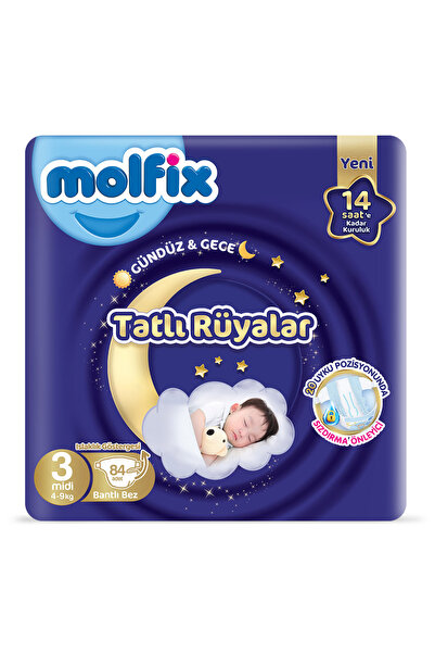 Molfix Tatlı Rüyalar Bebek Bezi 3 Beden 4-9 KG Midi 84 Adet Fırsat Pk
