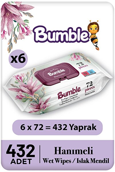Bumble Hanımeli Islak Mendil 72 Yaprak 6'lı Paket