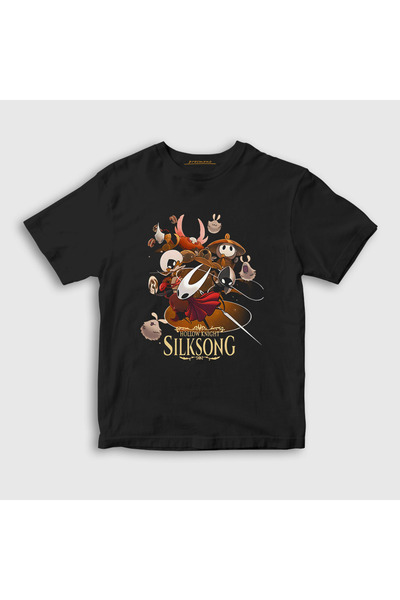 Presmono Unisex Kids Black Poster Hollow Knight Silksong T-Shirt 608787Tt