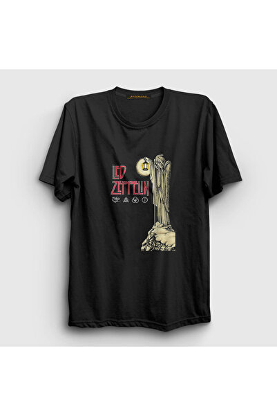 Presmono Unisex Siyah Stairway Led Zeppelin T-shirt 96687tt