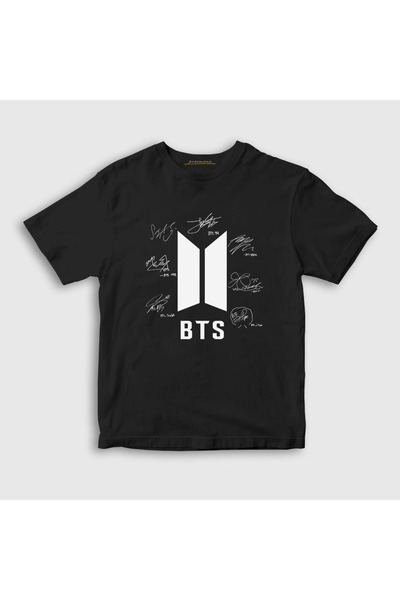Presmono Unisex dečji crni znakovi BTS T-shirt 22640tt