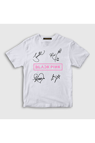 Presmono Unisex dečji beli znakovi Blackpink T-shirt 19643tt