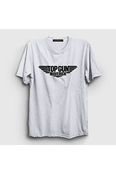 Presmono Unisex White Logo Maverick Tom Cruise Pilot Movie Top Gun T-Shirt 45...