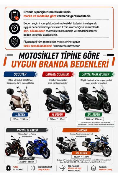 Moonrider Gri Su Geçirmez Premium Motosiklet Branda 400cc Altı Motorlar Için Alttan Lastikli Motorsiklet Çadır