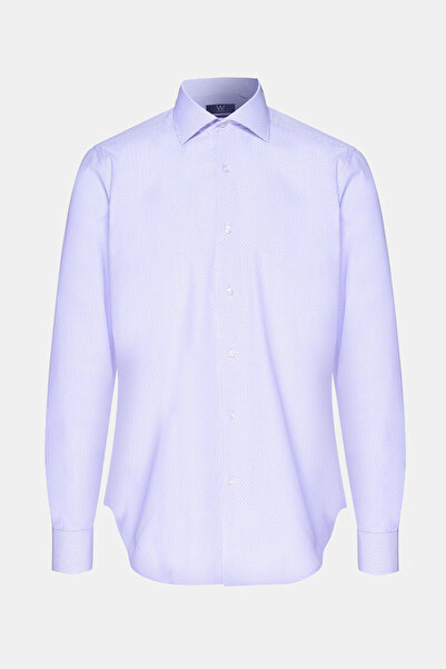 W Collection BEYAZ UZUN KOLLU ÇİZGİLİ DESENLİ GÖMLEK
